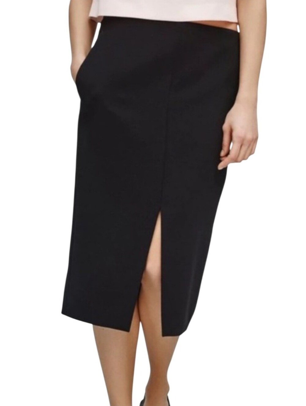 Aritzia Babaton Black Jax Slit Pencil Skirt Size 0